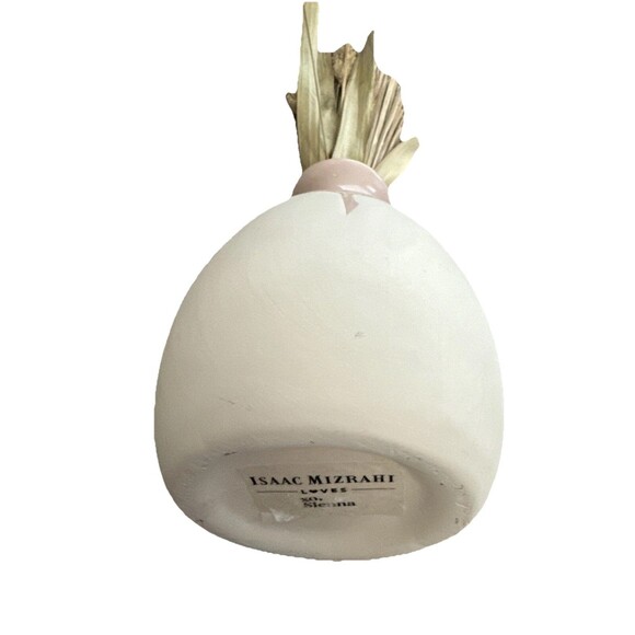 Isaac Mizrahi Art Pottery Vase Floral Arrangement Pink White Home Decor - Picture 3 of 6